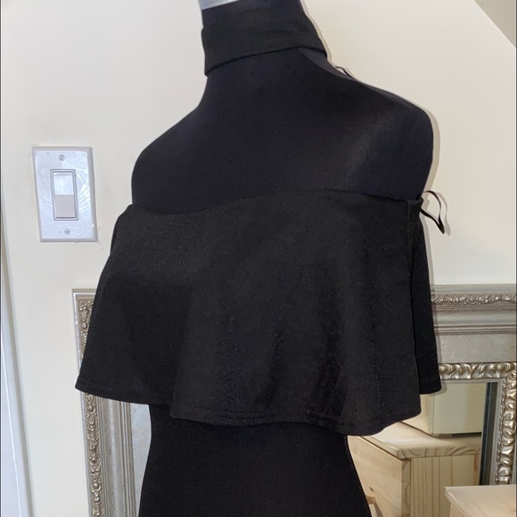 Body con dresses . 1st dress; off the shoulder black dress with neck attachment. - Picture 2 of 5